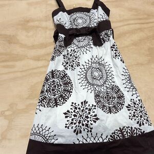 Brown and white dress